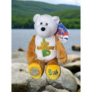 2000 Limited Treasures New Hampshire State Quarter Coin Bean Bear Plush